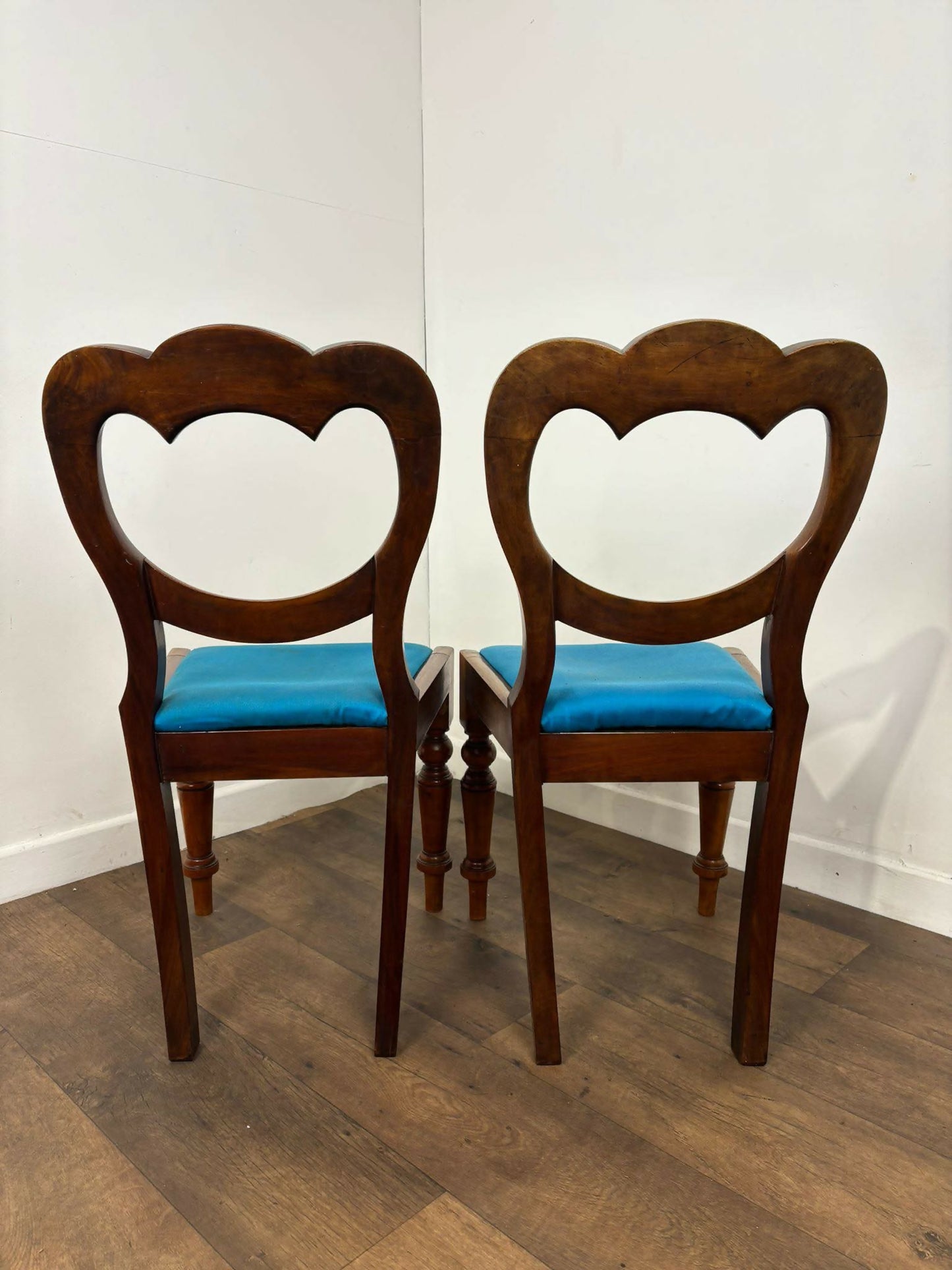 Victorian Pair of Mahogany Balloon Back Chairs