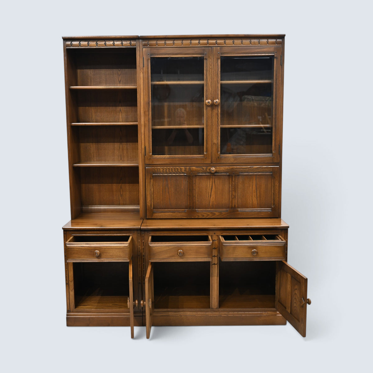 Ercol Bookcase Display Wall Unit Drinks Cabinet Golden Dawn FREE UK Delivery*