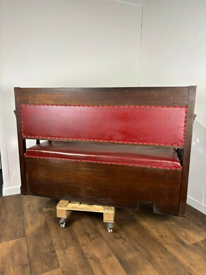 Victorian Carved Oak Gothic Revival Bench Settle