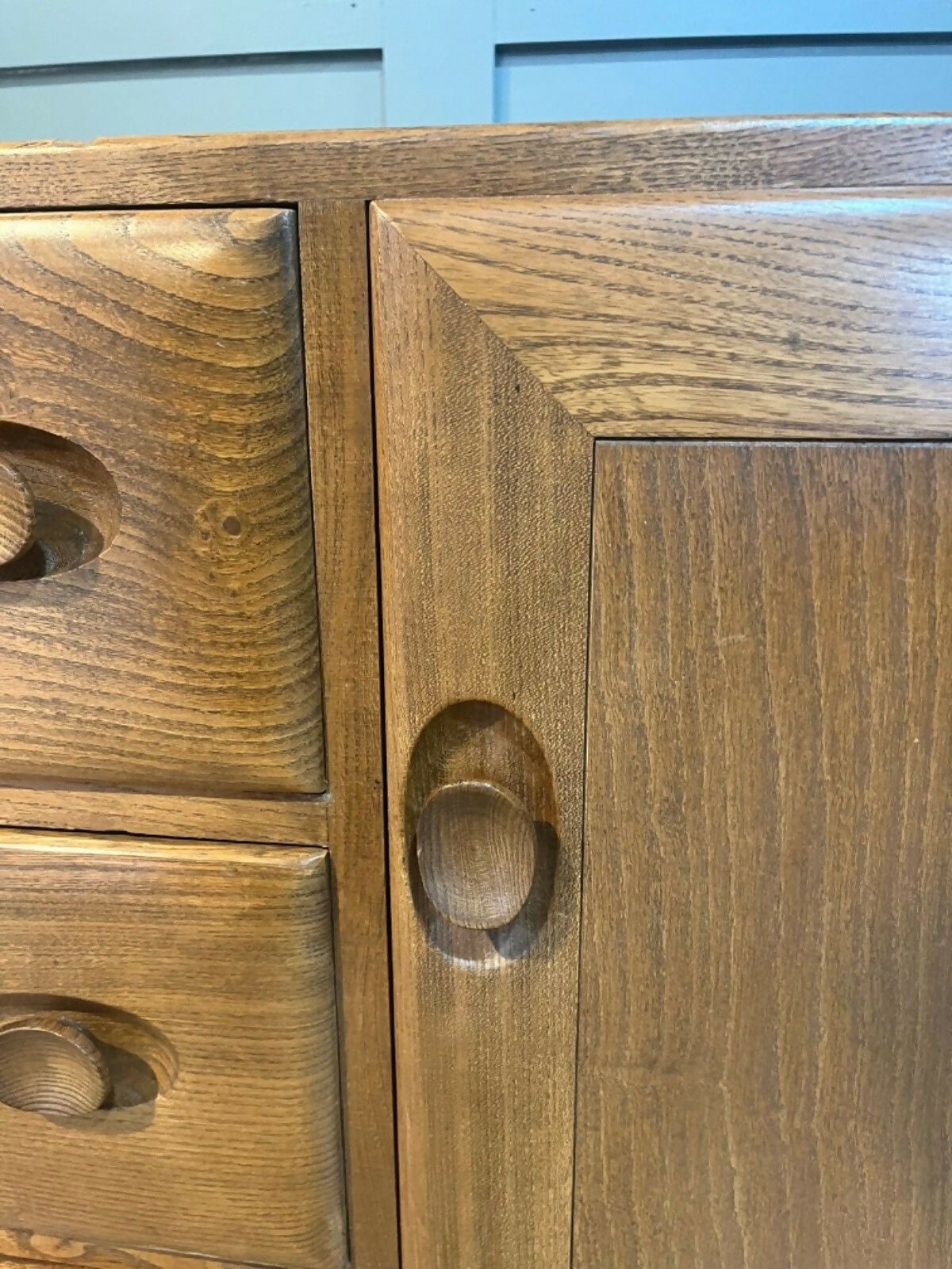 Vintage Ercol Sideboard Model No. 455 Solid Elm