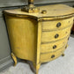 Vintage Yellow Painted Chest Of Drawers Italian Origin Gilded Banding Late 1890’s