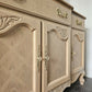 French Provincial Oak Buffet • Carved Details, Original Hardware, Satin Finish