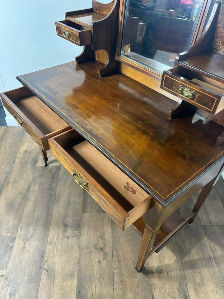 Edwardian Mahogany Inlaid Dressing Table
