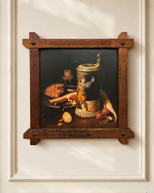Wall Art Vintage French Style Oak Print Still Life Decorative Frame LOT 6416