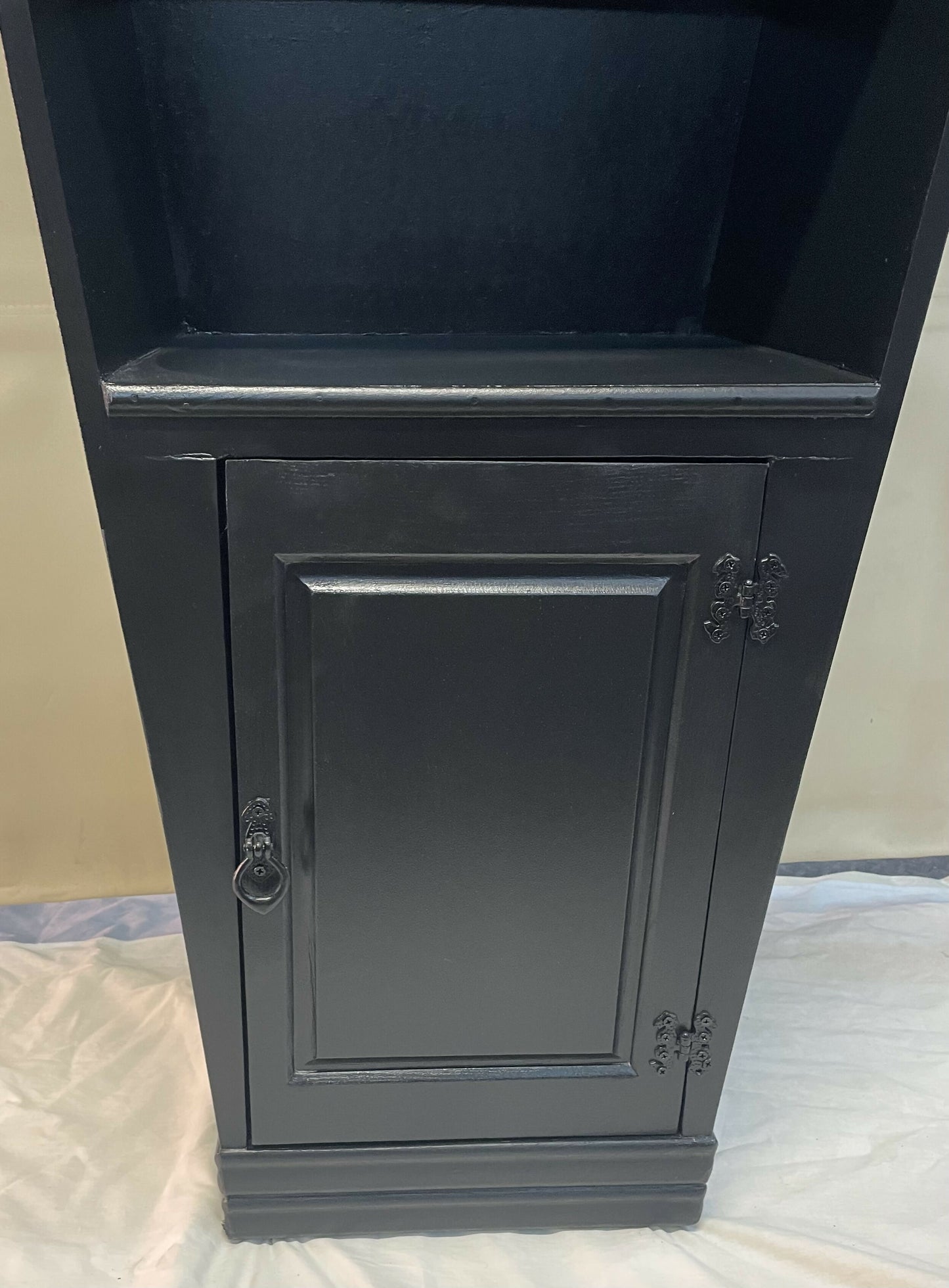 Bespoke Black Coffn Free Standing Display Unit