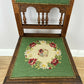 Pair of Chairs Antique French Style Oak Floral Upholstered Chairs LOT 6515