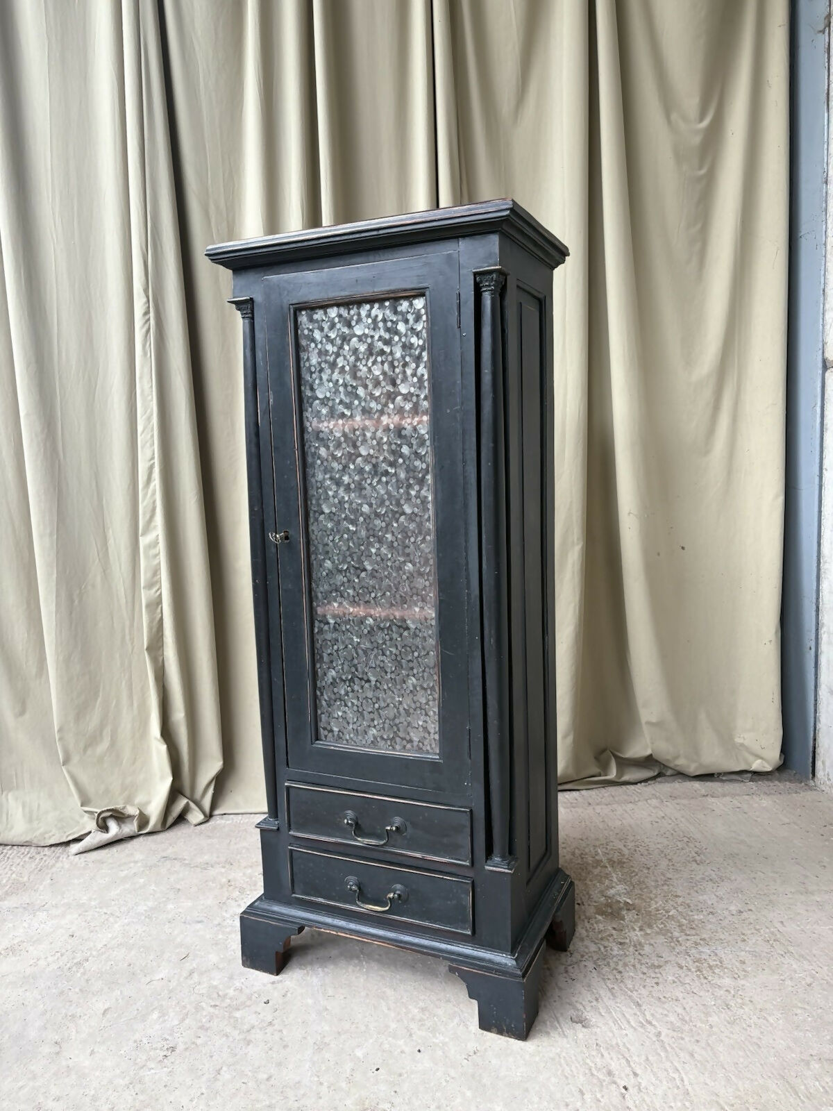 Vintage Antique Painted Cabinet Cupboard Bookcase Rustic Retro R1159