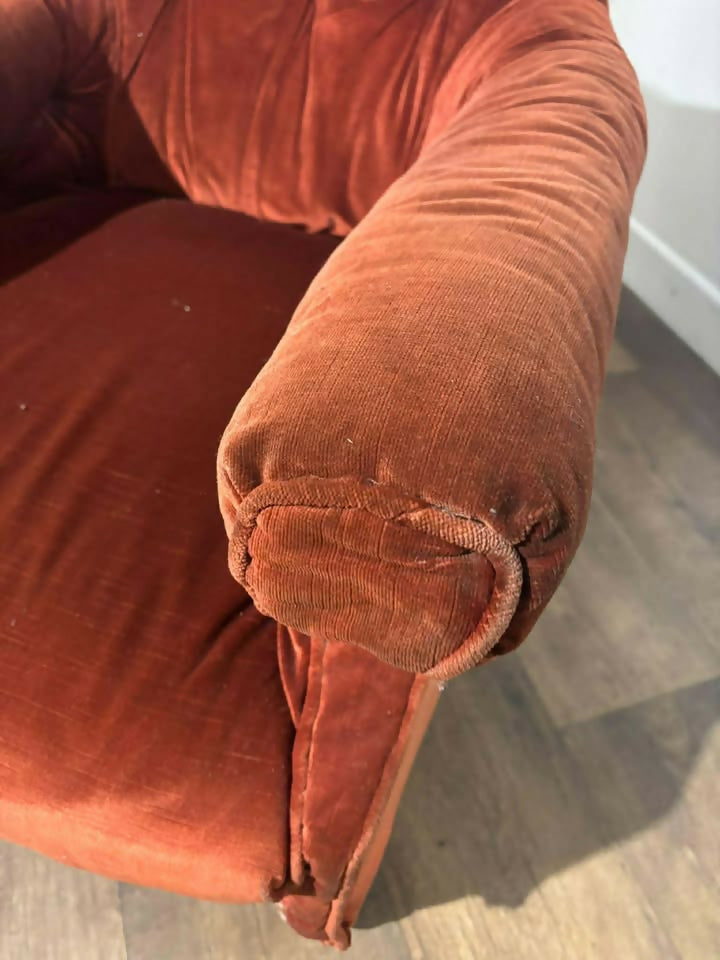 Victorian Button Back Upholstered Armchair