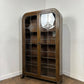 Art Deco Style Oak Leaded Glass Bookcase / Display Cabinet