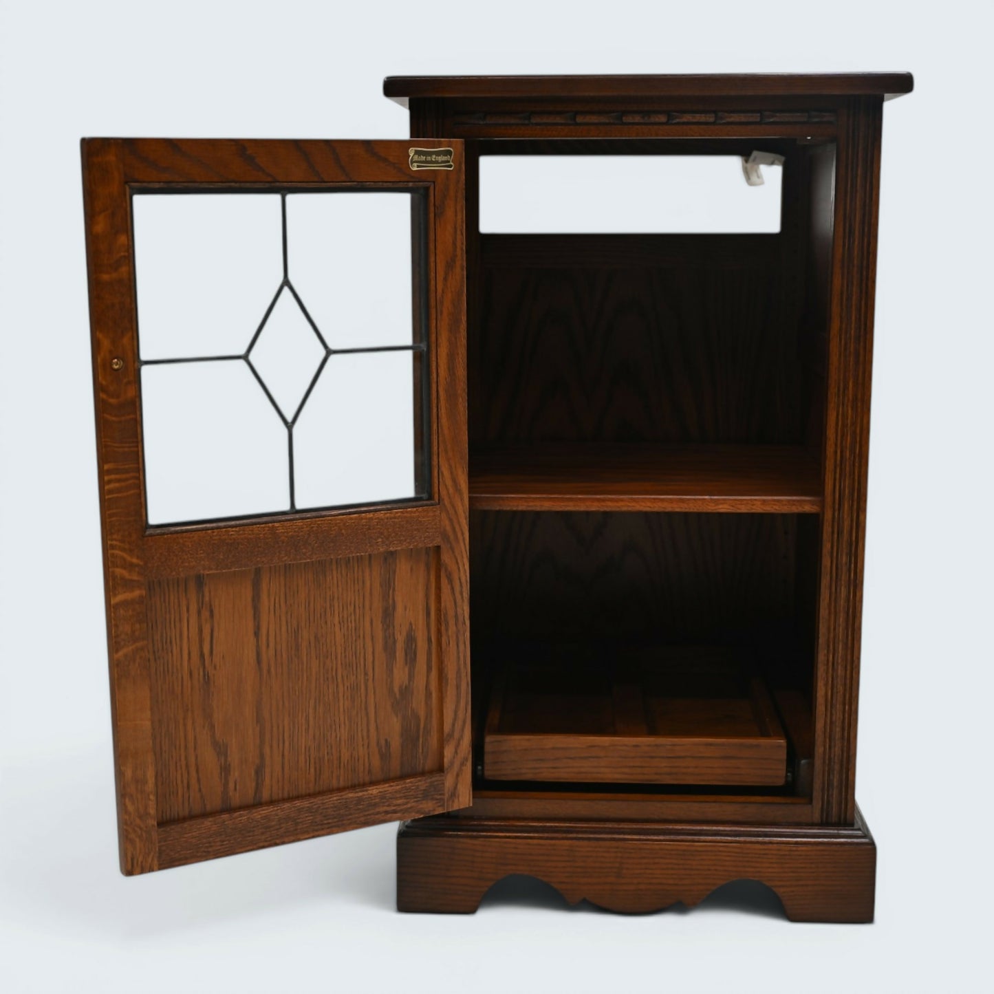 Old Charm Hi Fi/Record Cabinet 1 Adjustable Shelf Tudor Brown FREE UK Delivery*