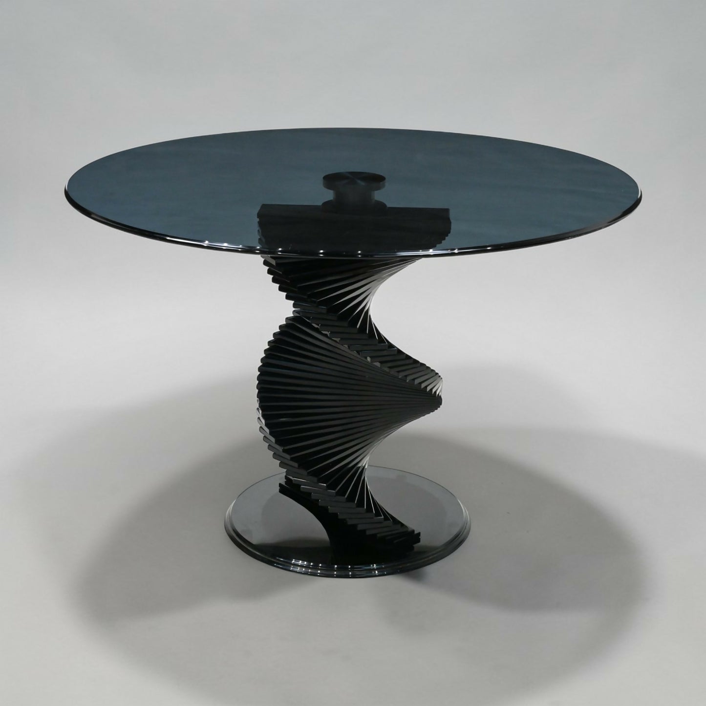 Round Glass Dining Table Designer Black Tint Glass 42" Diameter FREE UK Delivery
