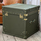 Luxury Leather Olive Green End Table Trunk