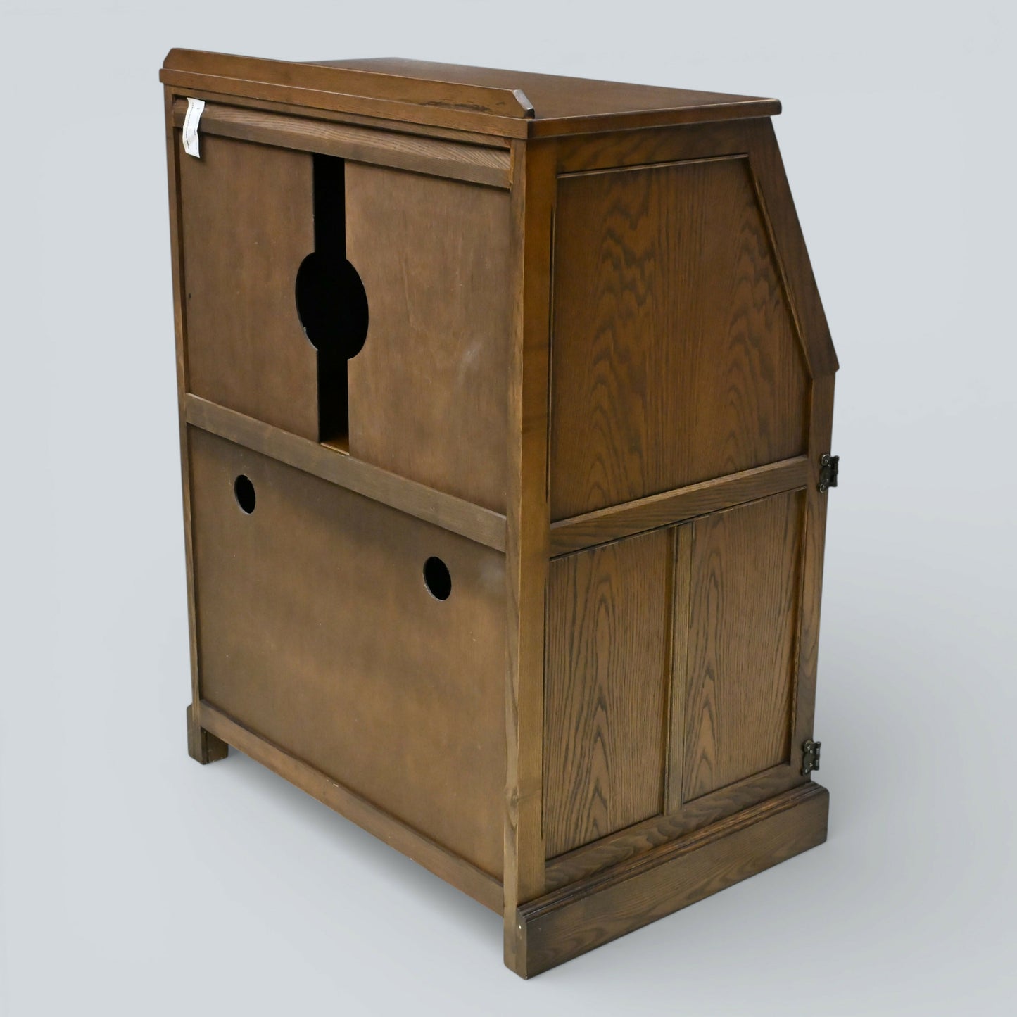 Old Charm Computer Bureau Micro Office Light Oak Red Leather FREE UK Delivery