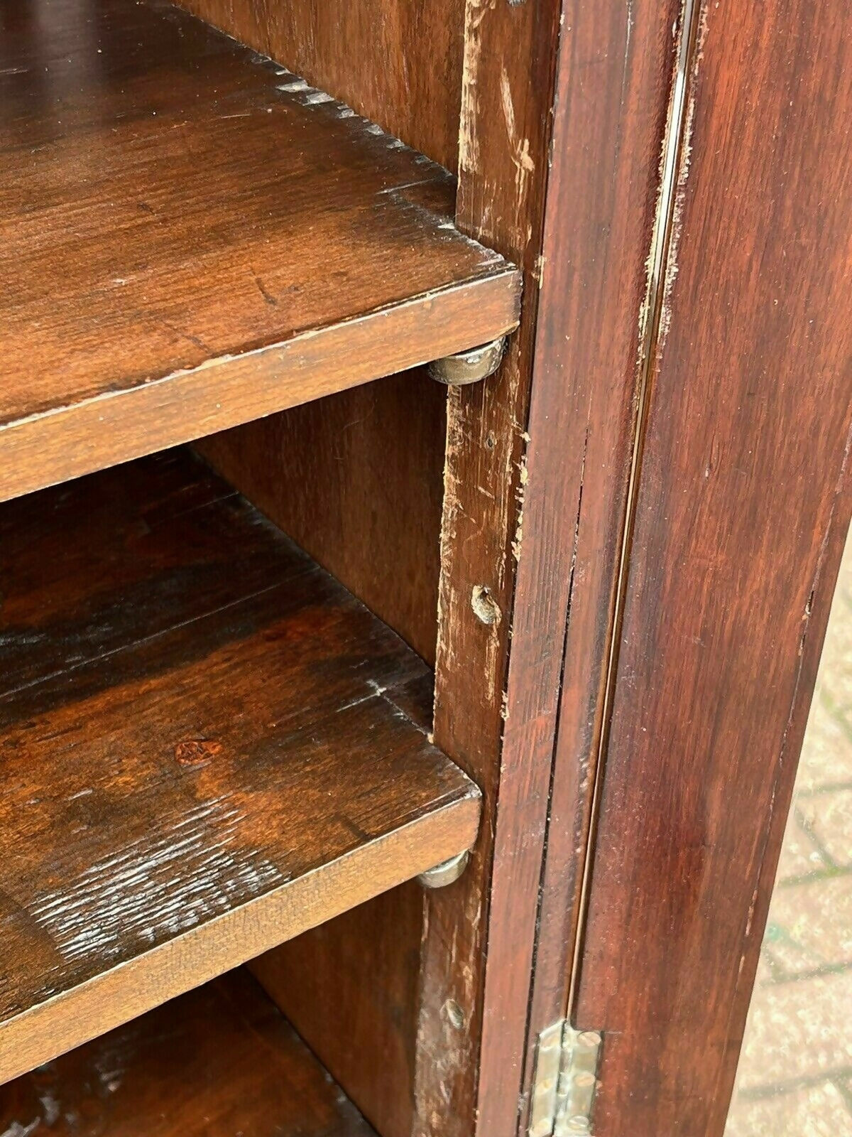 Vintage Mahogany Bookcase Display Cabinet With Adjustable Shelves