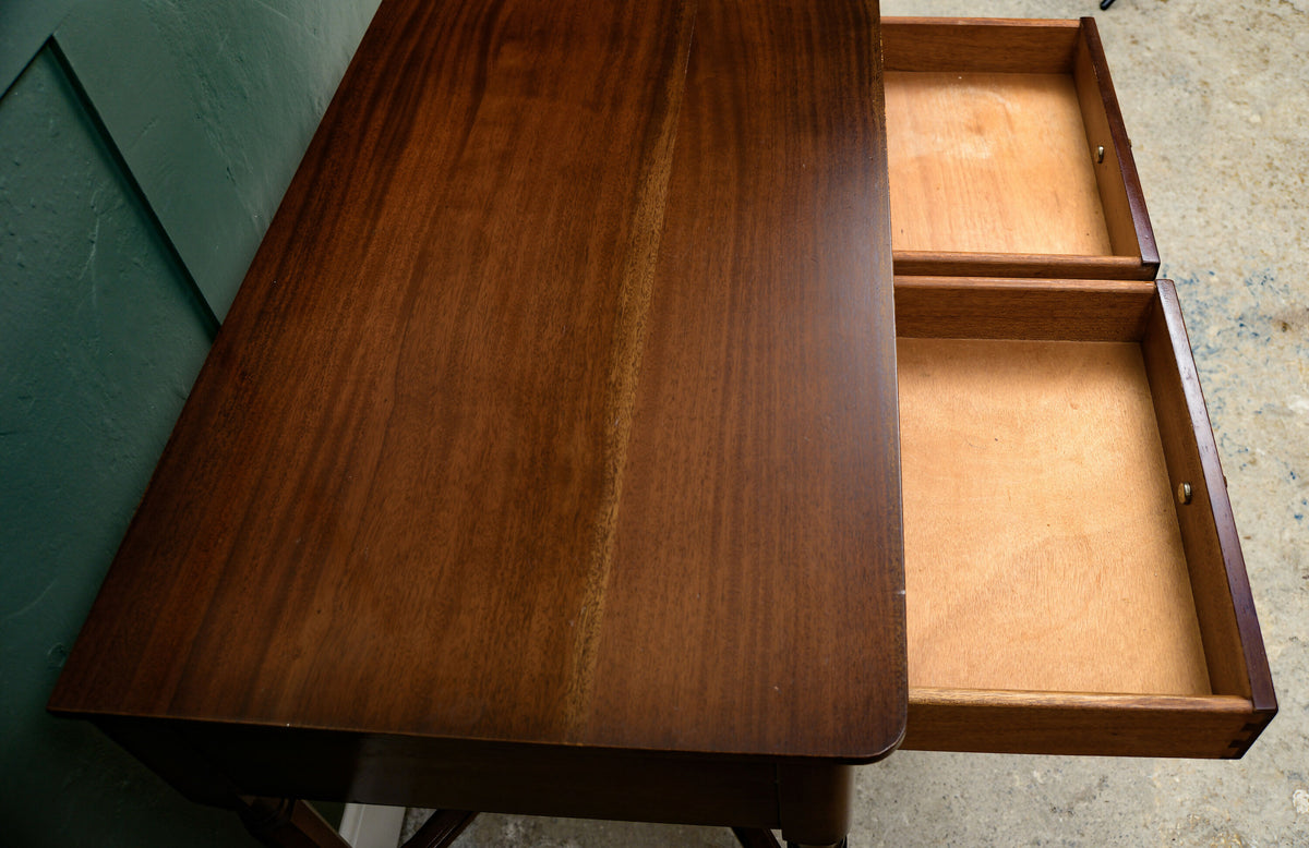 Mahogany Console Table Writing Desk with Pull out Tray