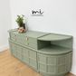 Refinished Nathan sideboard set in Pale Sage Green, modular, corner cabinet, tv stand, media unit, drinks, mid century modern, cupboard
