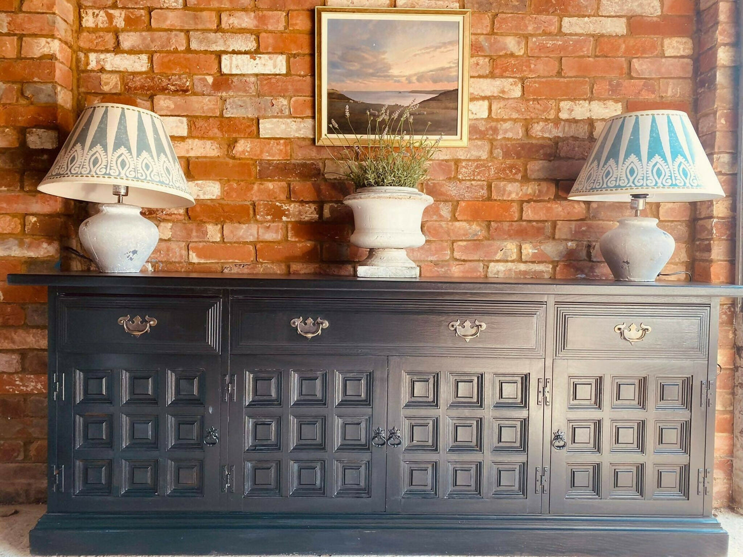 Large Vintage Sideboard/White Distressed Sideboard/Large Vintage Sideboard/Coastal Sideboard/Painted Toledo Sideboard
