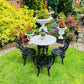 Victorian Cast Iron and Polished Marble Table Patio Set Garden Furniture