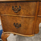 Vintage Cameo by Sklan Burr Walnut Writing Desk / Dressing Table with Leather Inlay & Cabriole Legs