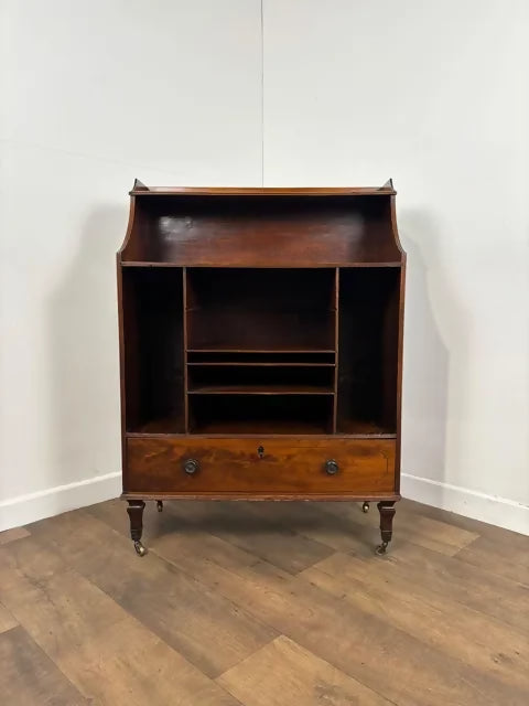 Edwardian Mahogany Open Music Cabinet / Bookcase