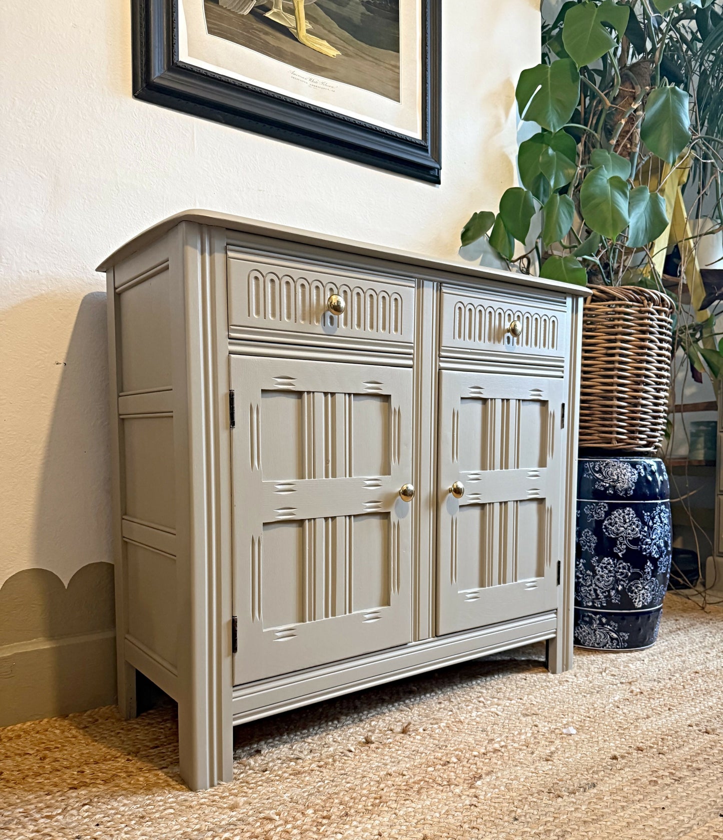 Newly refurbished sideboard solid elm wood