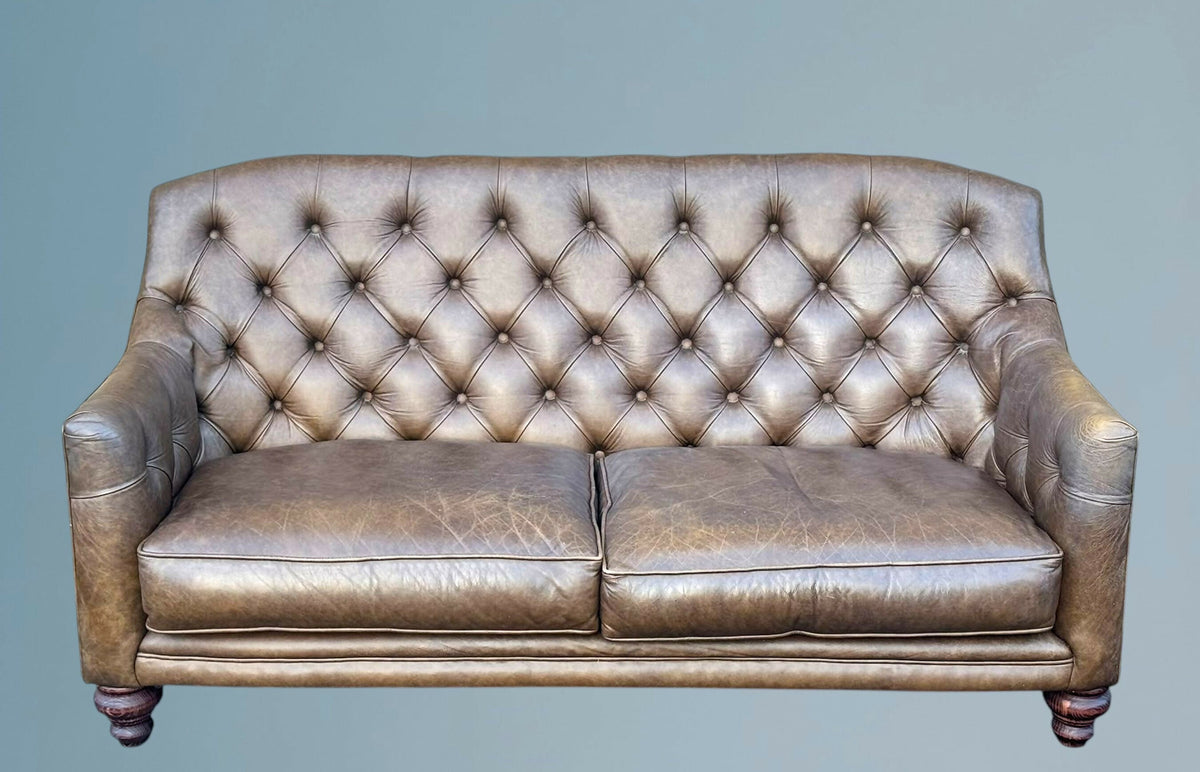 Brown Leather Chesterfield Sofa - Authentic Furniture