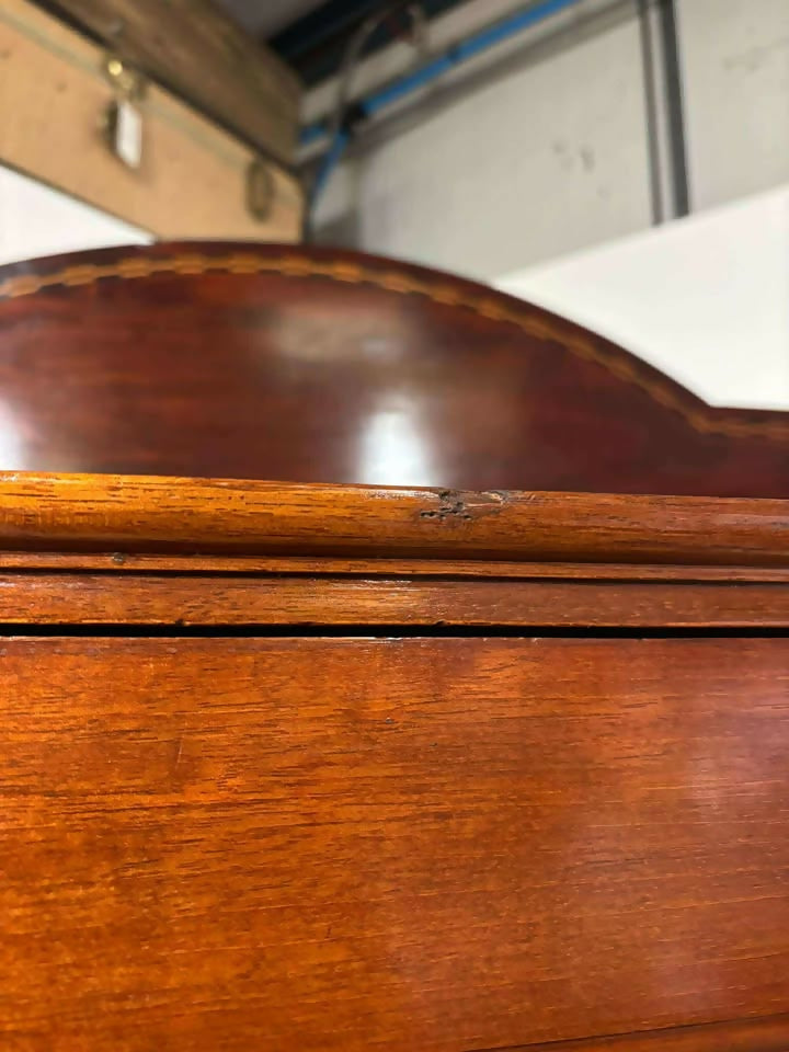Exceptional Aesthetic Movement Mahogany Hall Wardrobe with Boxwood & Ebony Inlay, c. 1880