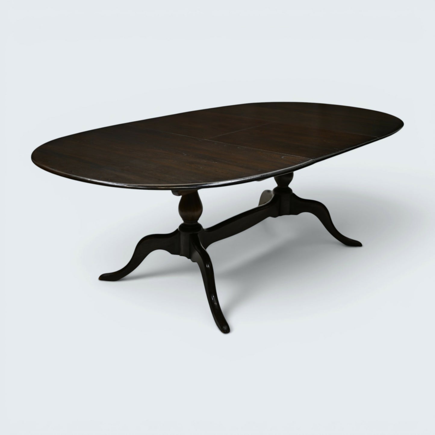 Ercol Extending Dining Table Twin Pedestal Dark Finish Seats 8 FREE UK Delivery*