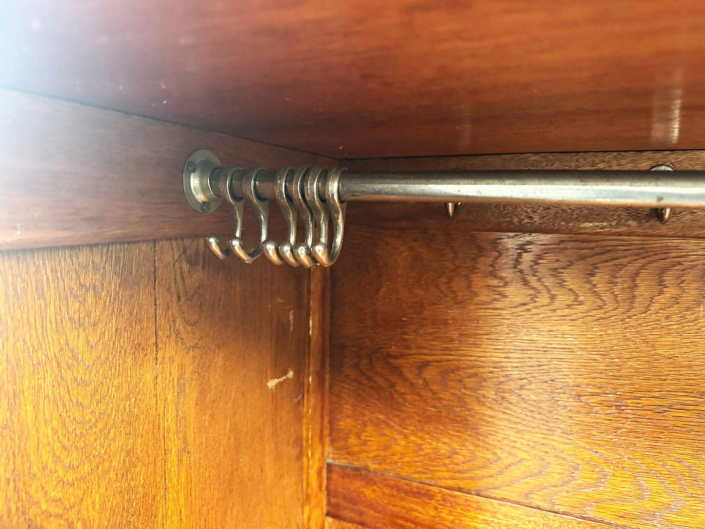 Oak Wardrobe Linen Fold Carved Decoration