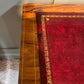 Vintage Desk /Writing Desk Red Leather Top Inlaid Rosewood Mid 1800’s