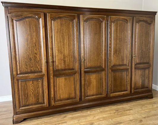 Wardrobe Vintage French Style Five Door Carved Armoire Cabinet LOT 6130