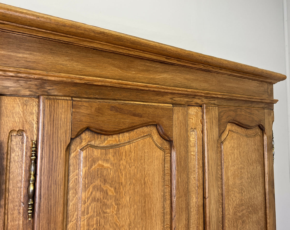 Wardrobe Vintage French Louis XVI Style Oak Four Door Carved Armoire LOT 6506