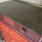 Vintage Stag Chest of Drawers Hand Painted, Red Orange