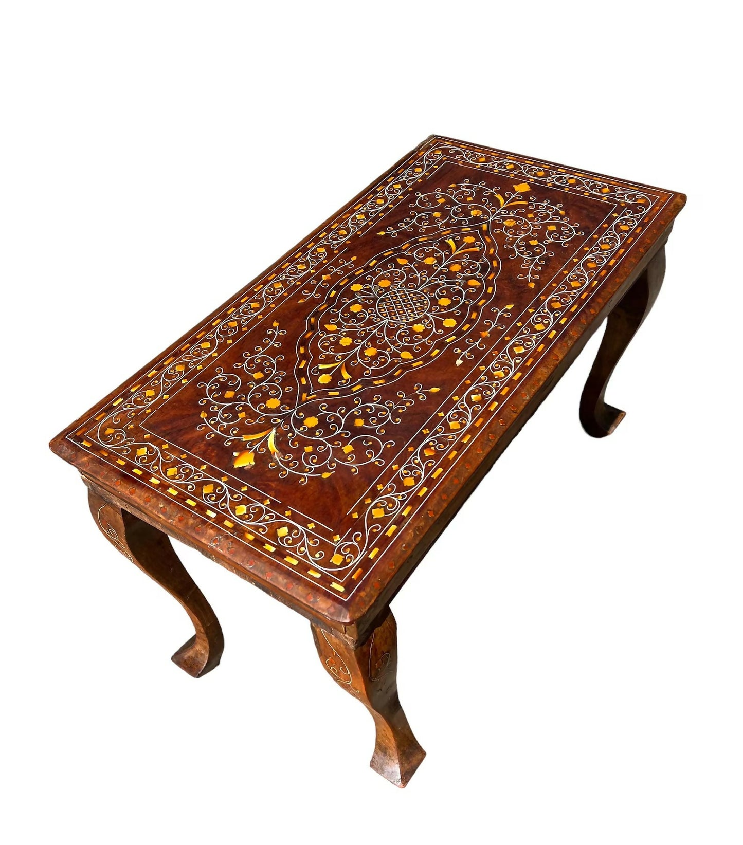 Mid century vintage inlaid Walnut coffee table