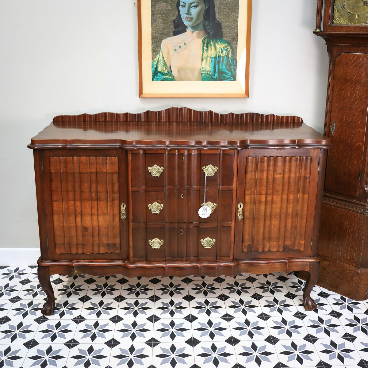 Rare Dutch Colonial Break Front Side Board Credenza South African Stink Wood