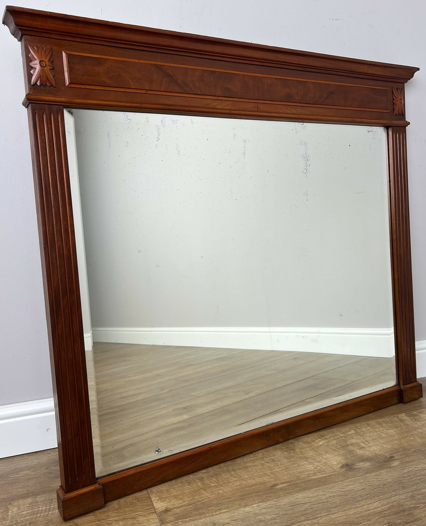 Mirror Antique French Walnut Wall Mirror Carved Decorative Frame LOT 6405