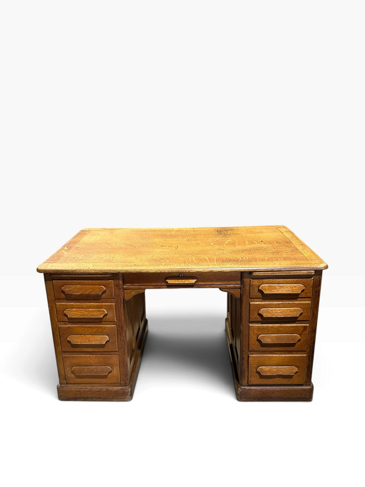 Art Deco period Oak pedestal desk