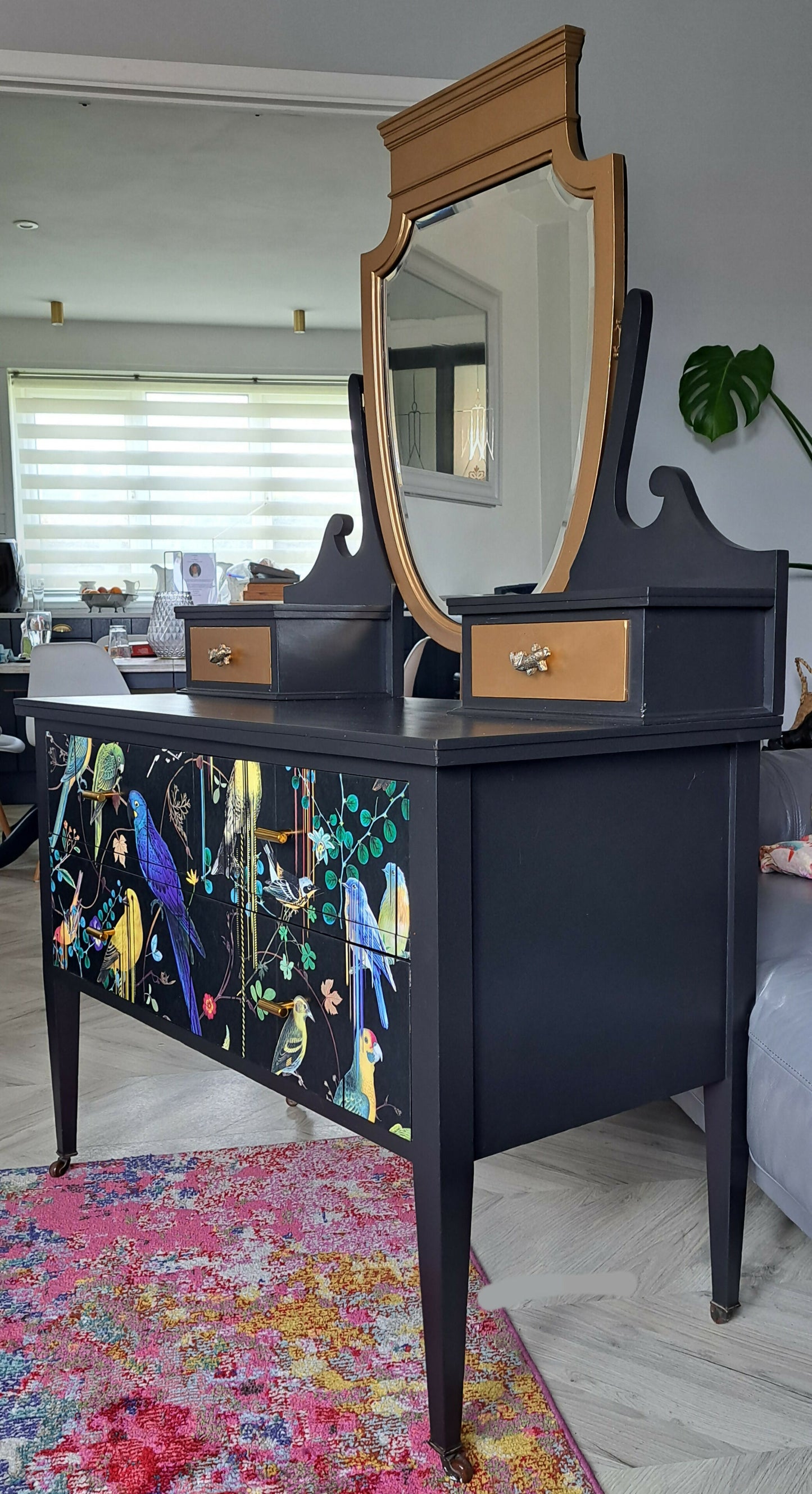 Quirky Colourful Dressing Table With Mirror