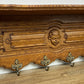Coat Rack Vintage French Oak Wall Mounted 6 Hooks Carved Rack Hanger LOT 6304