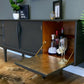 Jentique teak sideboard in dark grey and gold leaf
