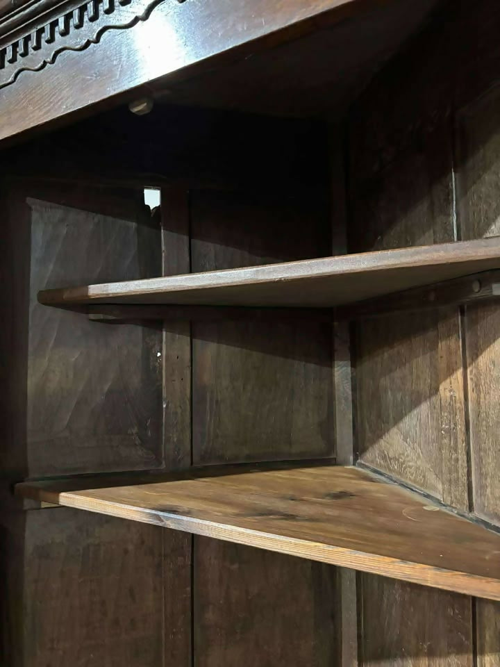 George III Oak Freestanding Corner Cupboard