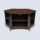 Corner TV Video Stand Leaded Glass Doors Media Player Shelf FREE* UK Delivery