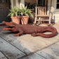 Cast Iron Crocodile, Large In Size. Vintage Garden Furniture
