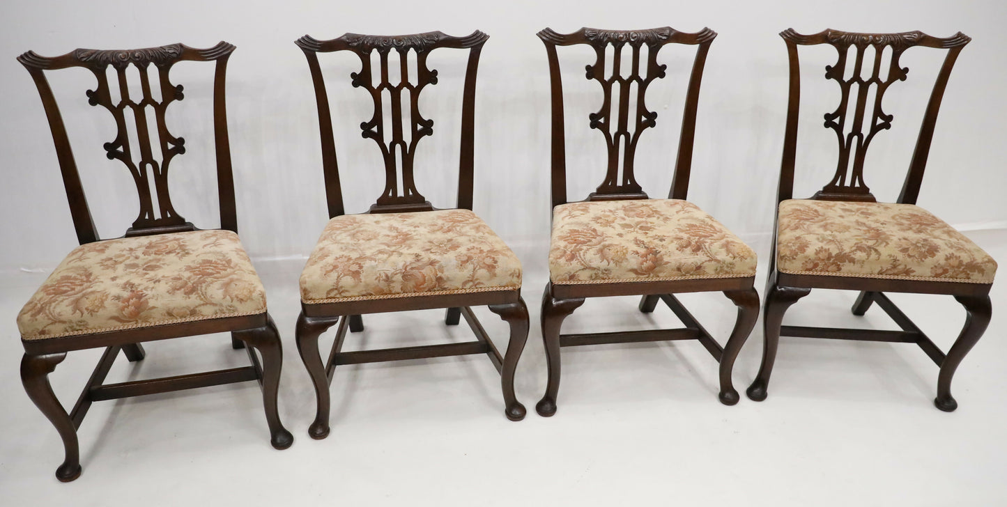 4 Chippendale Style Dining Chairs Cabriole Legs Carved Back FREE UK Delivery. SBR7223/0106B