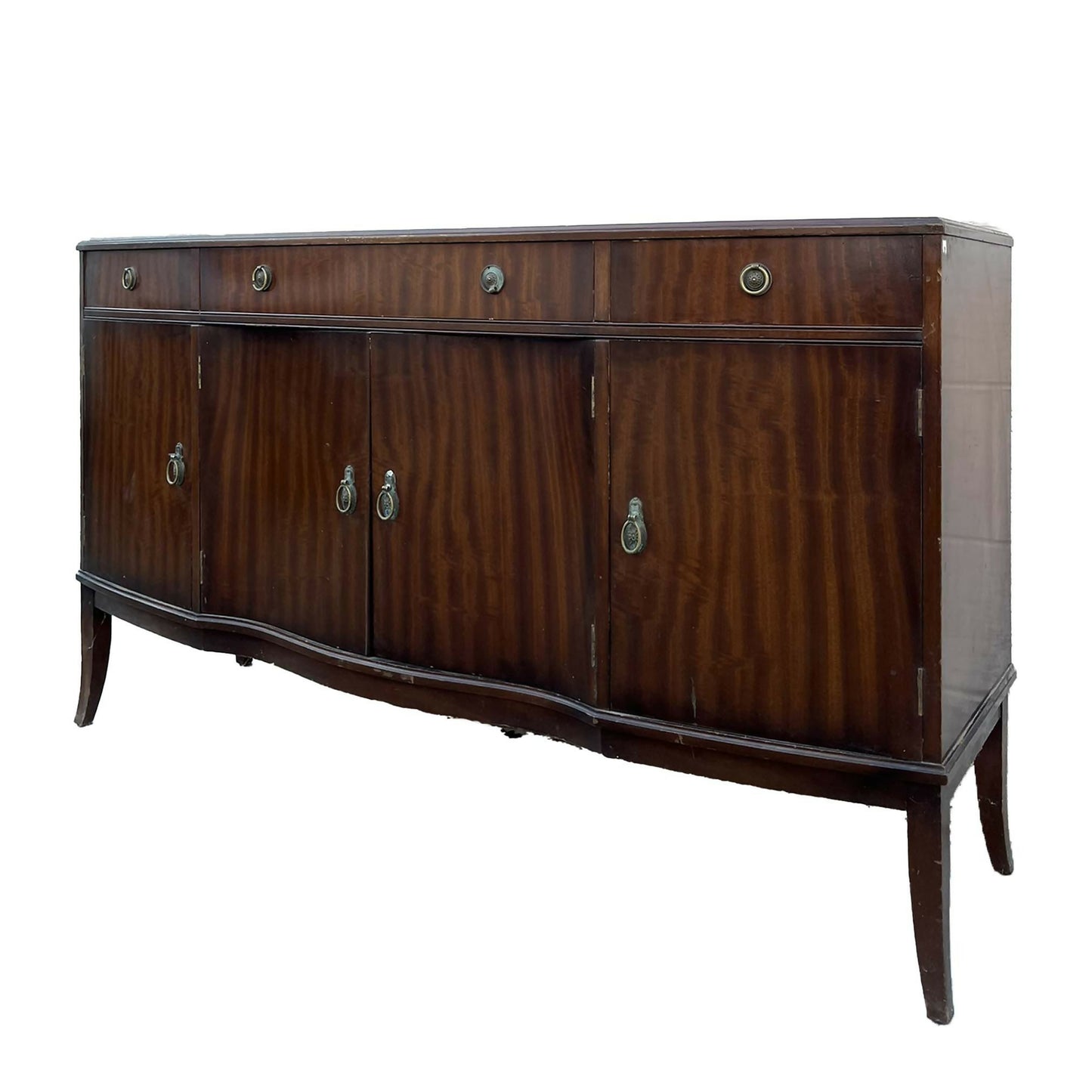 Medium Vintage Strongbow Serpentine Mahogany Sideboard