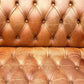 English Fully Buttoned Leather Chesterfield Sofa