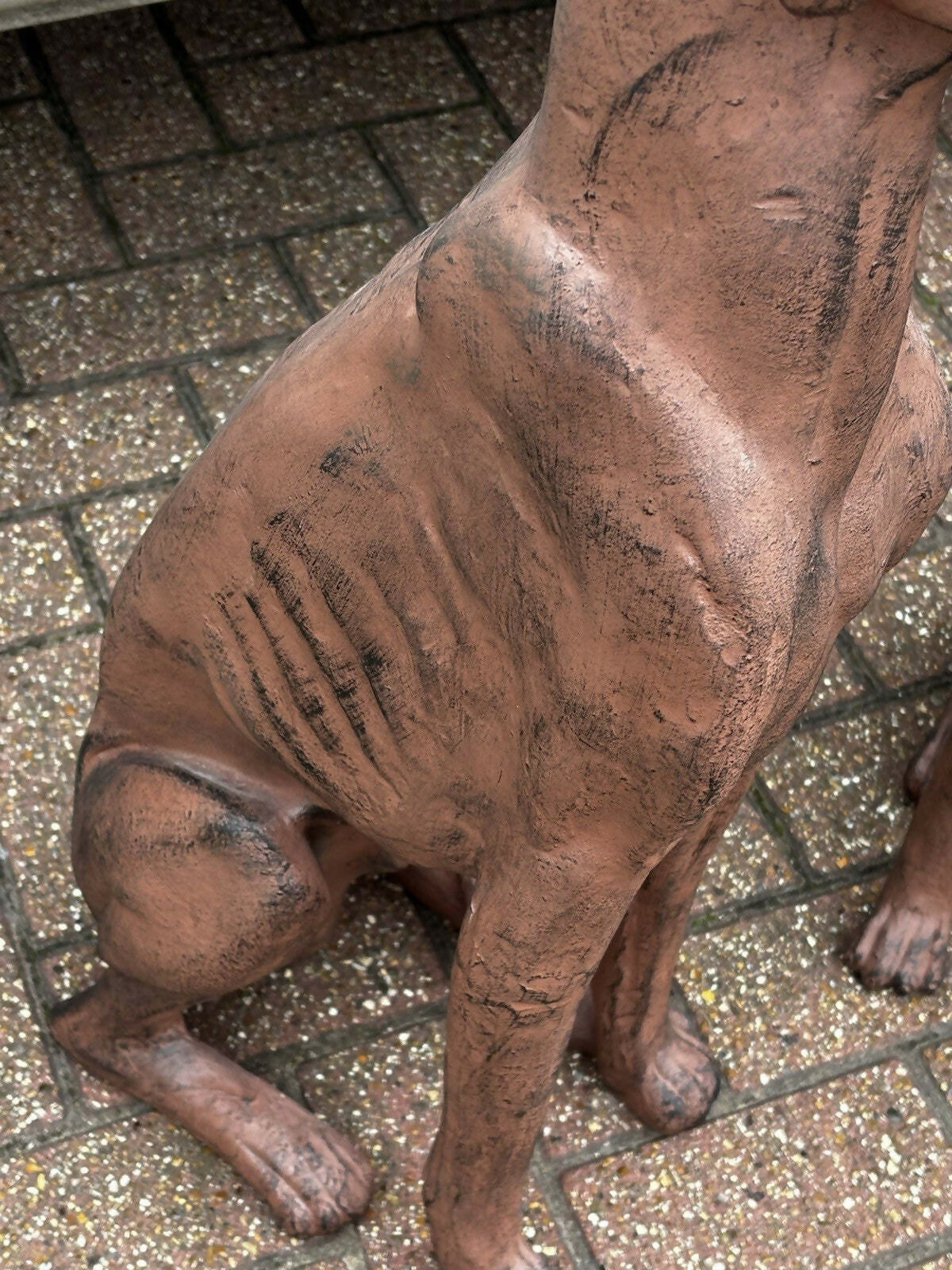 Life Size Pair Of Whippet / Greyhound Vintage Garden Statues.