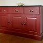 Pine Dresser Base Painted Red