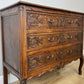 Chest of Drawers Vintage French Louis Oak 3 Drawers Carved Cabinet LOT 6252