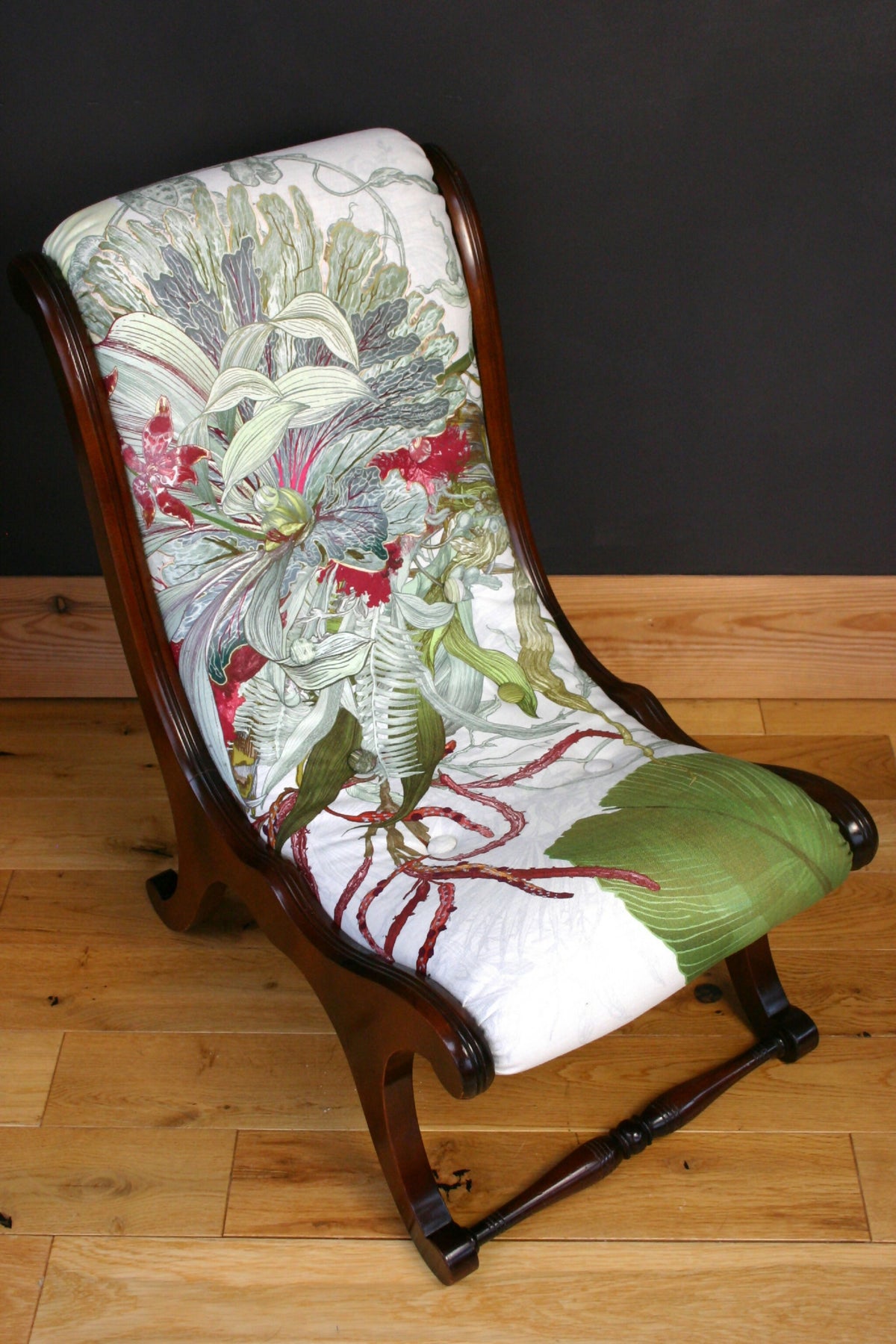 Vintage Slipper Chair – Fully Refurbished in Timorous Beasties Topical Tropical | One-of-a-Kind Designer Statement Chair